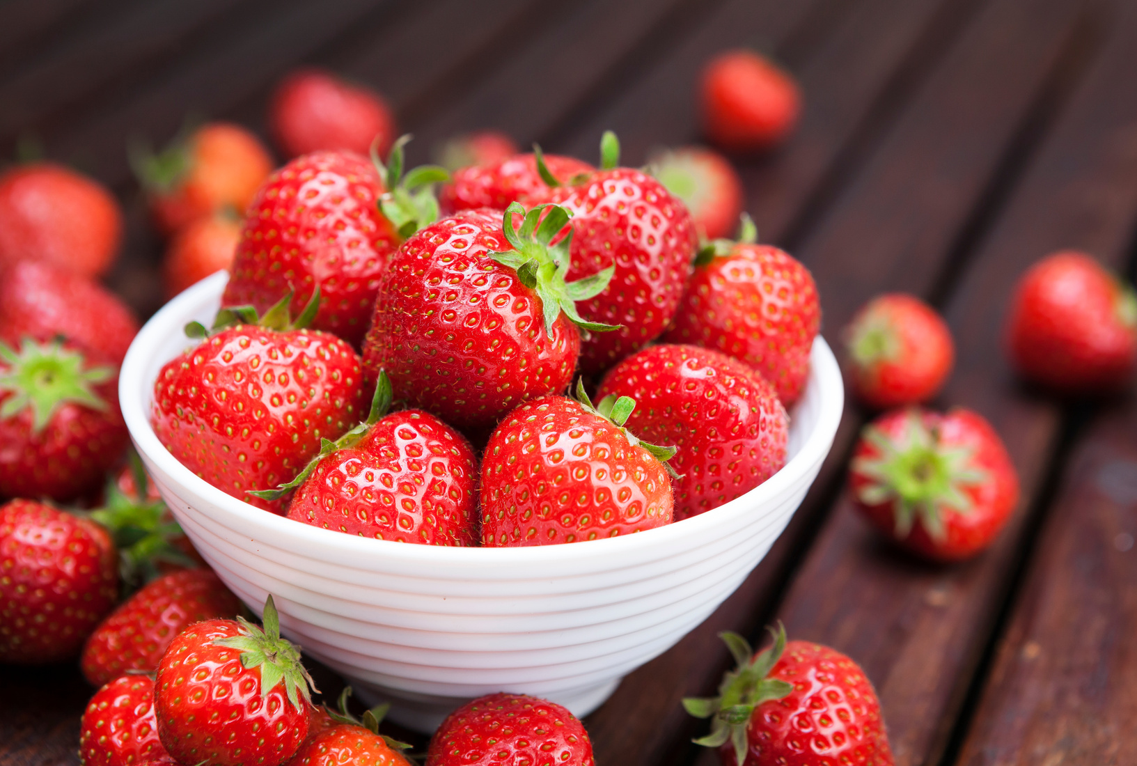 Freshly baked strawberry shortcake on a plate. 