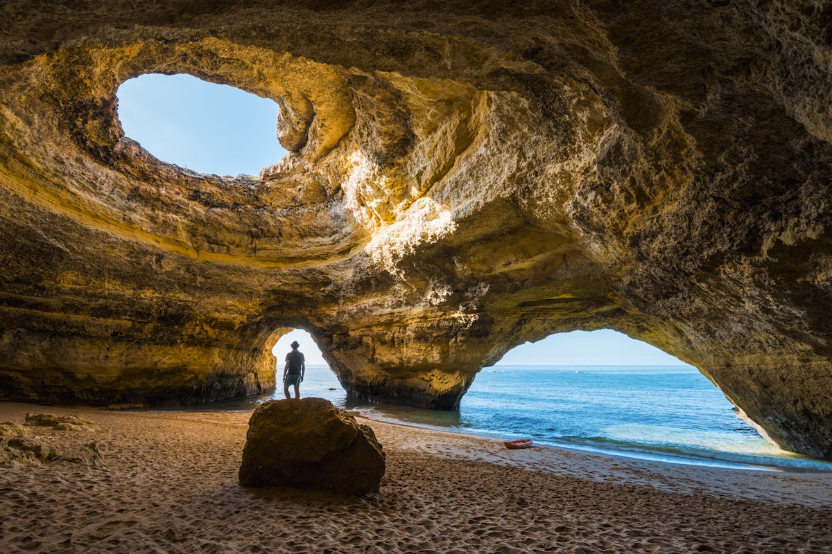 Dramatic cliffs and rock formations at Ponta da Piedade. 