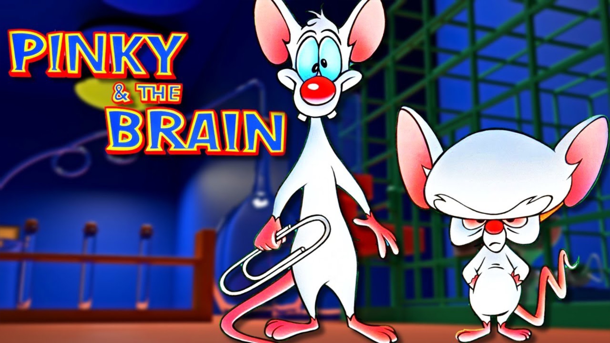 The iconic duo, Pinky and the Brain, with their classic catchphrase.