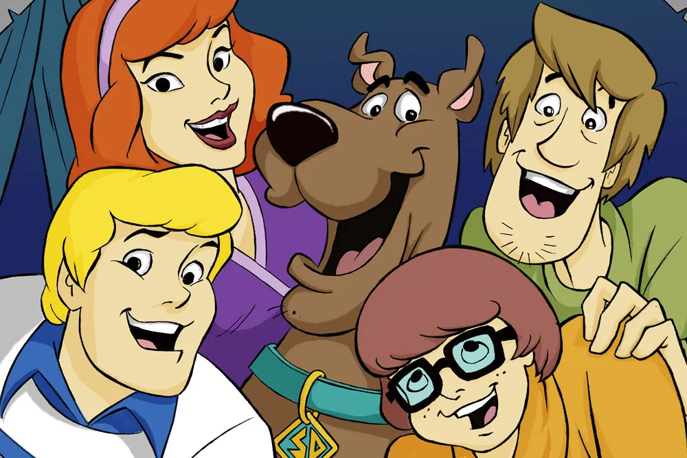 The Mystery Machine with the Scooby-Doo gang. 