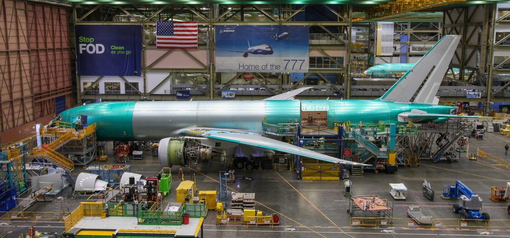 Aerial view of Boeing Everett Factory