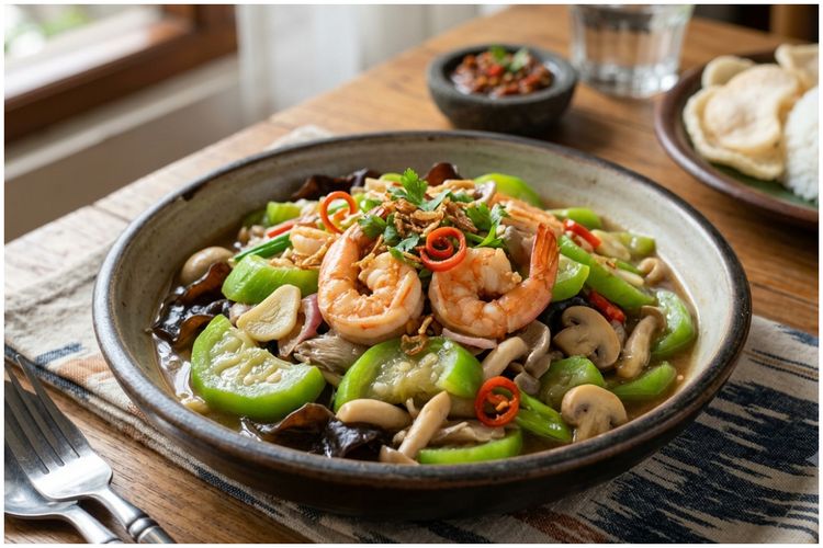 Tumis Oyong Udang